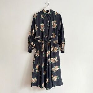 Store No. 6 gray winter wheat floral shirt dress shirtdress lagarconne No.6 XS S